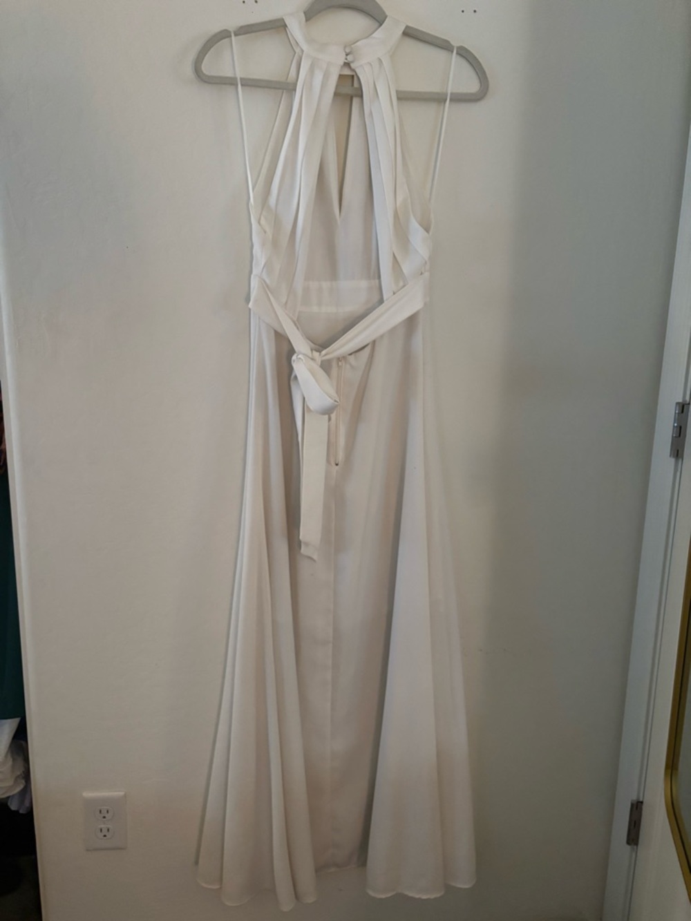 CQ by CQ White Halter Maxi Dress Small Open Back - Picture 2 of 7